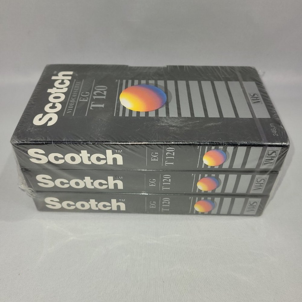 Scotch Vintage Lot 3 VHS Video Tapes EG T-120 SEALED
